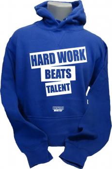 Hoodie Hard Work Beats Talent blau