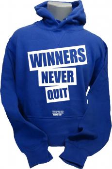 Hoodie Winners Never Quit blau
