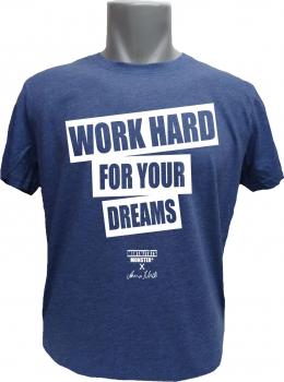 T-Shirt X Anna Schell Work Hard For Your Dreams blaumeliert