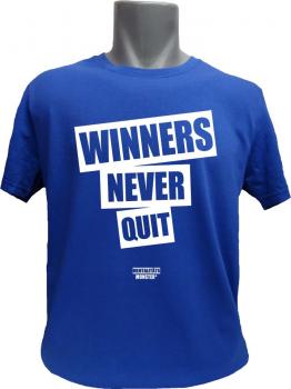 T-Shirt Winners Never Quit blau