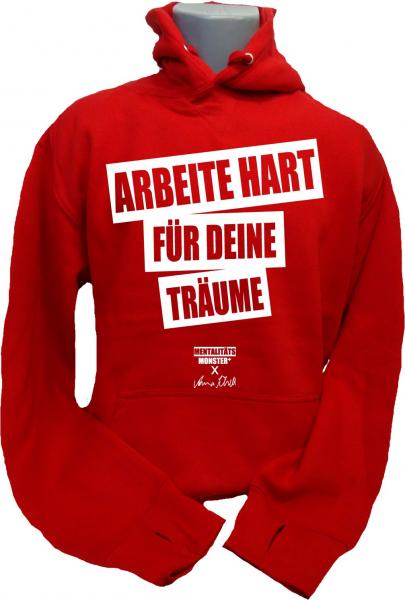 Hoodie X Anna Schell Arbeite Hart Für Deine Träume rot