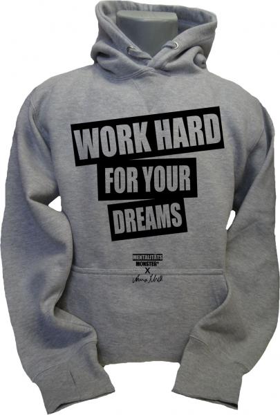 Hoodie X Anna Schell Work Hard For Your Dreams hellgrau