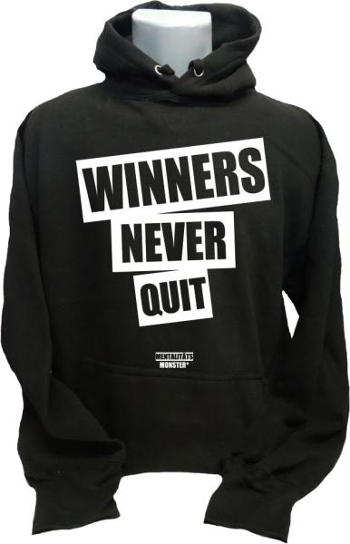 Hoodie Winners Never Quit schwarz